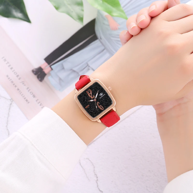 Relogio feminino 2019 Women Watches Starry sky Leather Bracelet Quartz Wristwatches Ladies Clock Gift bayan kol saati | Наручные часы