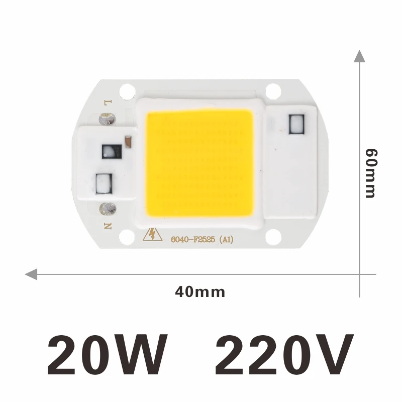 Short Chip 20W Светодиодная лампада с чипом attuso COB 220V Smart IC, без необходимости драйвера, светодиодная лампа для прожектора 10 Вт 20 Вт 30 Вт 50 Вт Diy освещение - Испускаемый цвет: Short Chip 20W