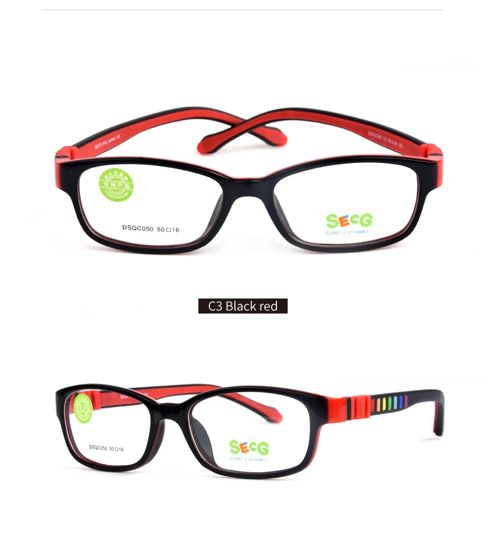 SECG детские оправы для очков, Силиконовые Мягкие TR90, детские очки по рецепту, оптическая оправа для очков, защита от падения, давление