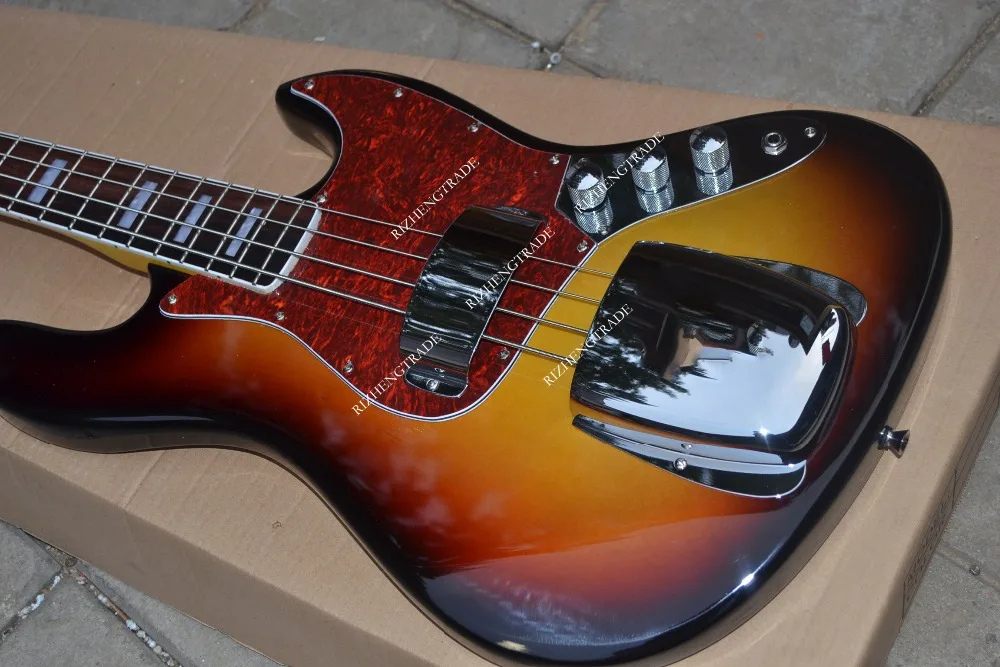 Jazz BASS Электрический Гитары белый гладить Обложка Красный цвет гвардии 4 строки 3TS