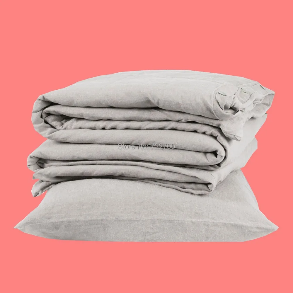 Комплект постельного белья из белого льна в европейском стиле с французской