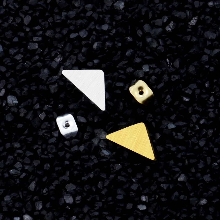 

Wholesale 10 pair/lot Simple Geometric Matte Triangle Stud Earrings For Women Bff Gifts Gold Filled Brincos Fashion Jewelry