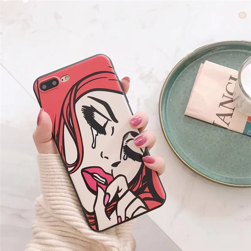 Автопортрет красные волосы девушка X Apple6plus мобильный телефон оболочки IPhone7plus/6s/8