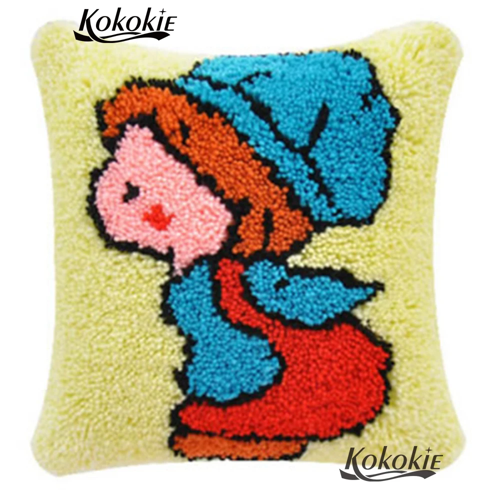 

Latch hook kit rug mat cushion embroidery cross stitch sets sale Needlework Crocheting Rug Kits handmade 3d carpet