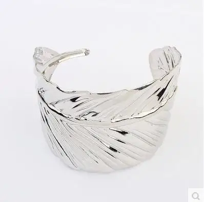 Fashion Bracelets & Bangles 18k Gold Plated Metal Hand Ring Simple Personalized Leave Shaped Bracelet Women Jewelry|bracelet belt|jewelry tennis