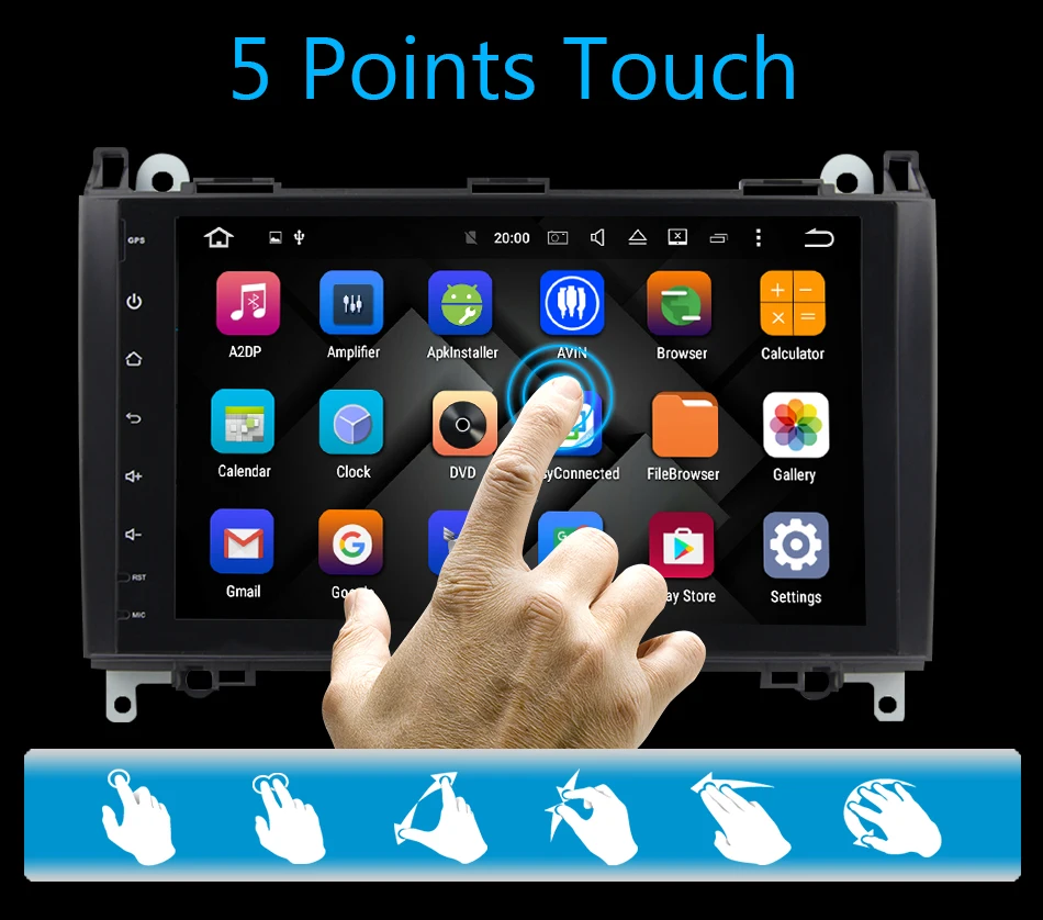 Eunavi 2 Din Android 9,0 автомобильный DVD мультимедийный плеер для Benz Sprinter Vito W169 W245 W469 W639 B200 радио головное устройство gps стерео