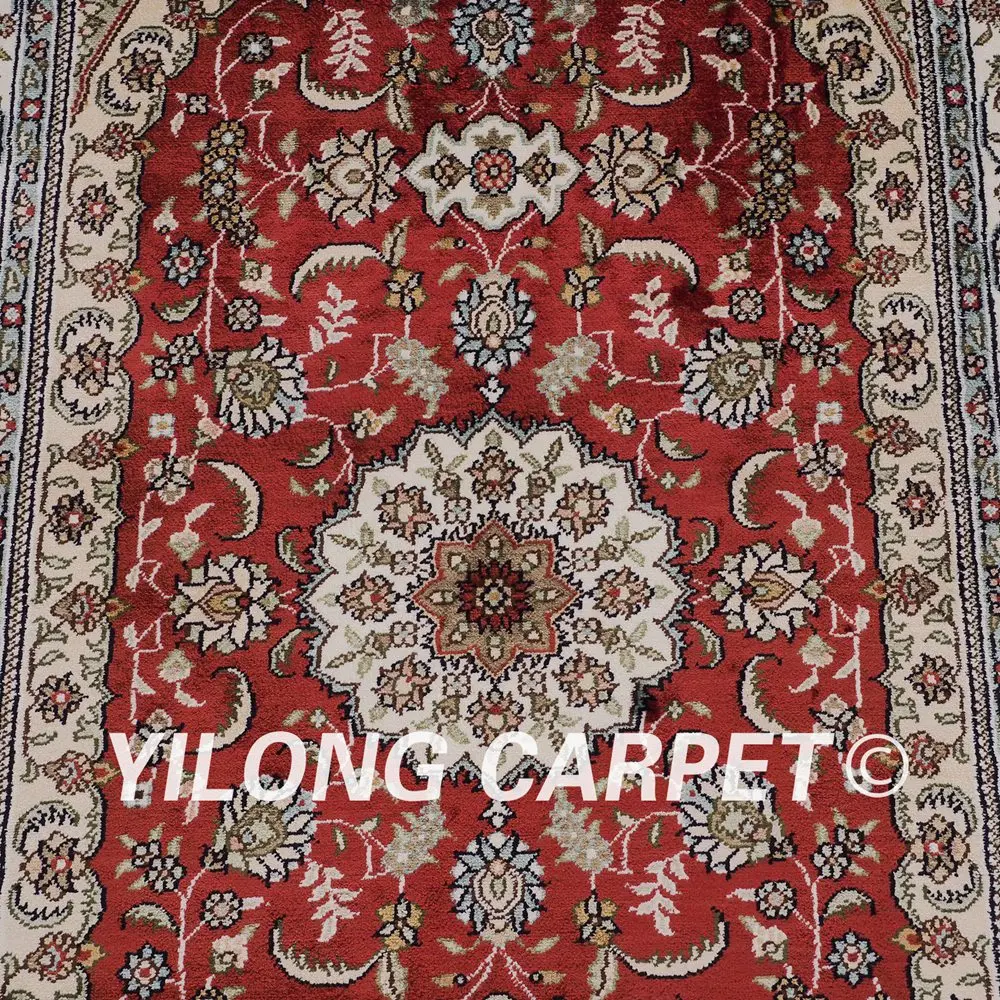 YILONG 2 5 'x 4' персидский шелковый ковер с цветочным дизайном изысканная