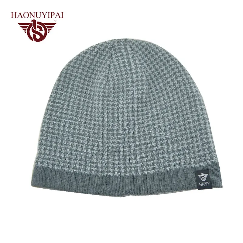 Оптовая мужская Вязать Зима Теплая Шапки Двойных Слоев Hat Skullies Шапочки шляпы Для