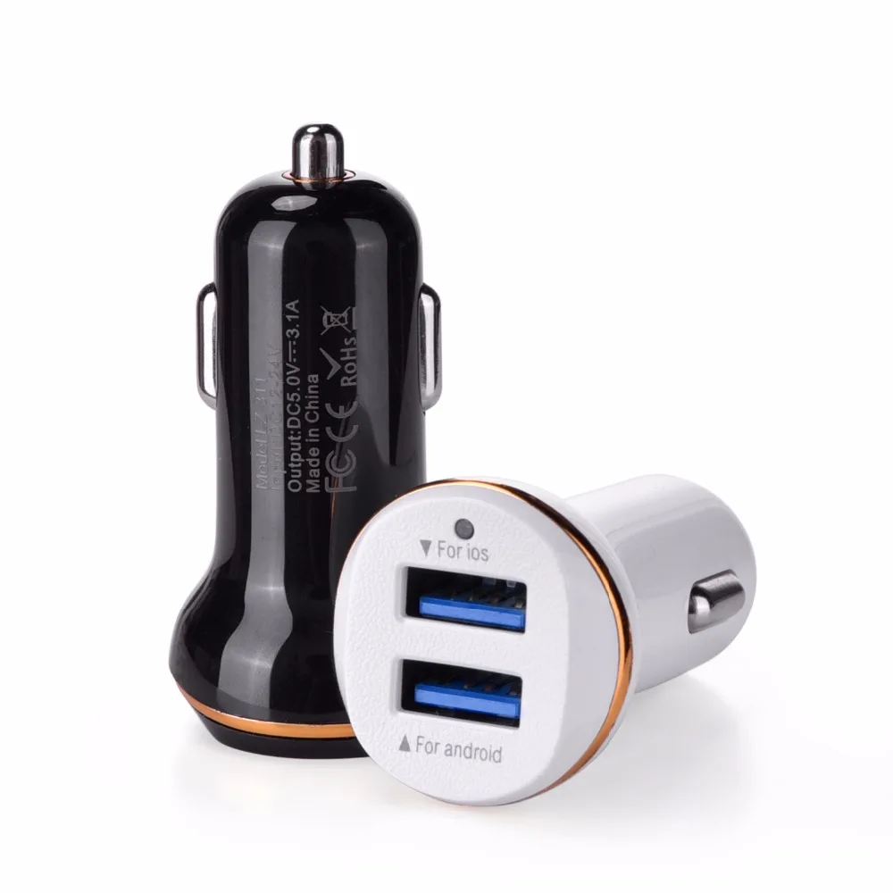 2 USB порта автомобильное зарядное устройство адаптер и 1M Быстрый Type C кабель для