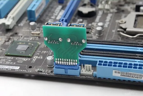 

10pcs/lot Mini Motherboard 20Pin Header to 2 Port USB 3.0 Hub A Adapter Connector Female to Female for PCB Board USB Extender