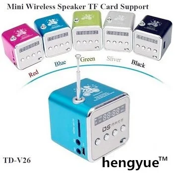 TD-V26 мини-динамик портативный цифровой ЖК-звук Micro SD/TF FM-радио Музыкальный стерео