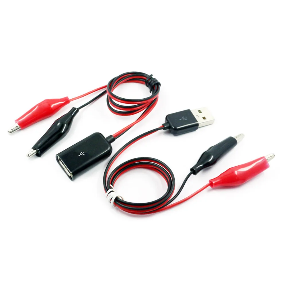 

USB 2.0 Alligator Clips Crocodile Wire Male Female to USB Tester Detector DC Voltage Meter Ammeter Capacity Power Meter Monitor
