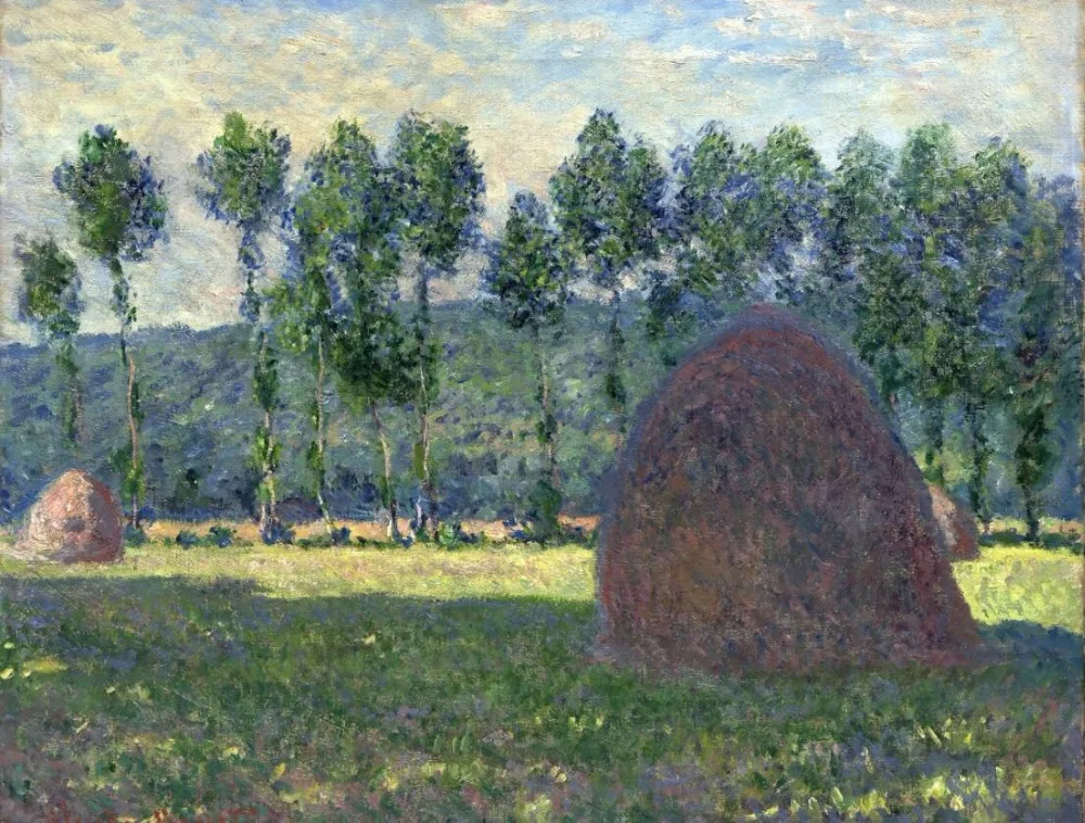 

Высококачественная картина маслом, изображения на холсте, стог сена на Giverny (1885), ручная роспись Клода Моне