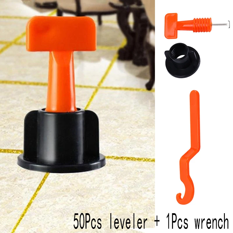 

50pcs/set Practical Tool Plastic Flat Ceramic Leveler Floor Construction Tools Wall Level Tile Leveling System Kits