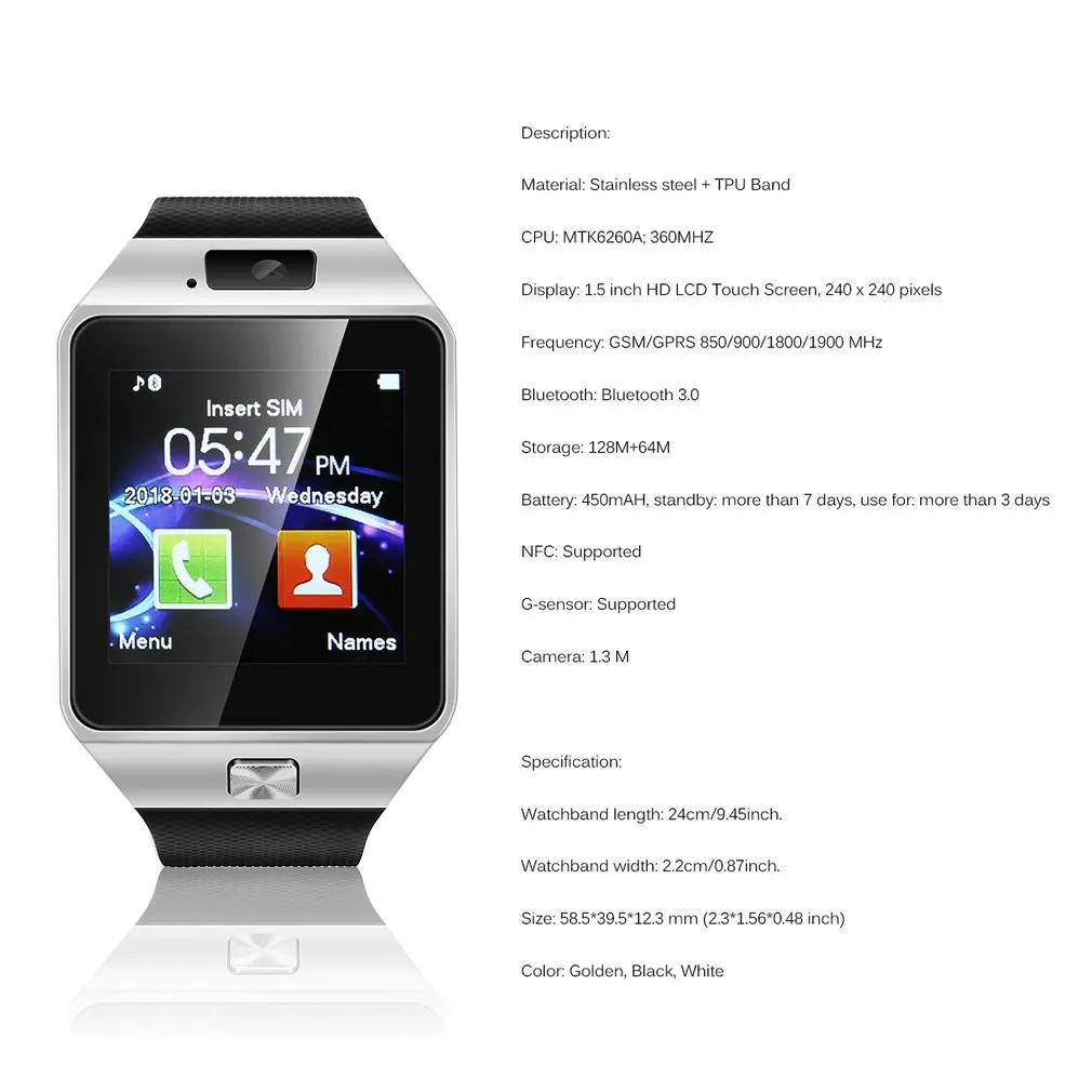 DZ09 Bluetooth спортивные Смарт часы для Android телефонный звонок Relogio 2G GSM SIM TF карта