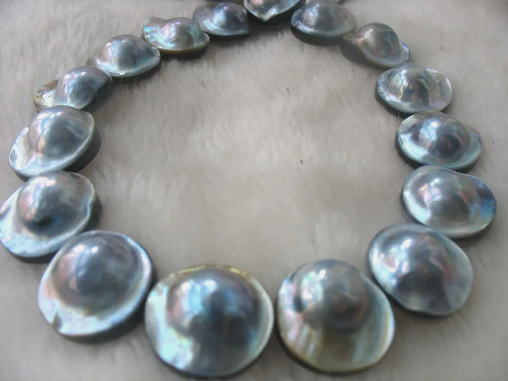 South sea MABE pearl white /blue coin necklace 18inch wholesale beads nature FPPJ woman 2018 | Украшения и аксессуары