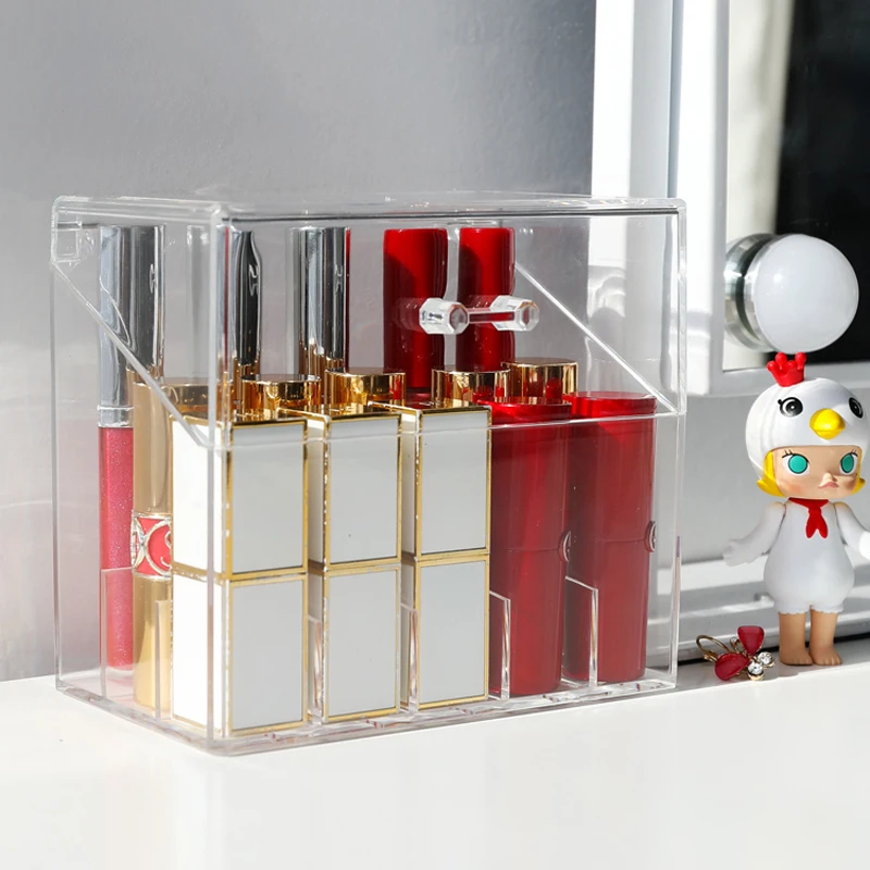 Органайзер для макияжа PS прозрачный держатель помады с крышкой коробка хранения