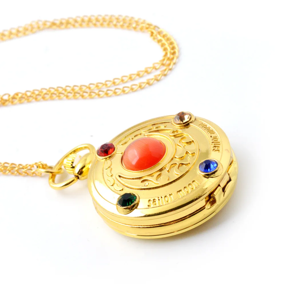 Аниме Cardcaptor Card Captor Sakura карманные часы ожерелье Звезда драгоценный камень кулон ювелирные изделия цепь часы для женщин девочек Рождественский подарок