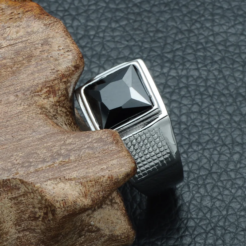 D & Z Панк Квадратные кубические циркониевые кольца для мужчин серебро