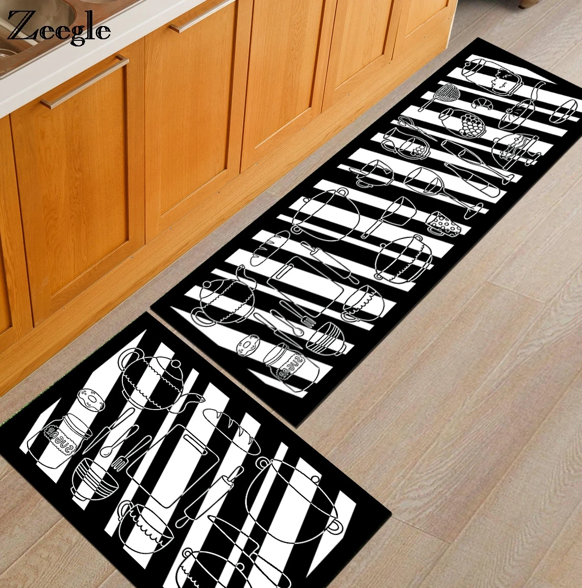 Кухонная утварь Zeegle кухонные коврики с принтом Противоскользящие для кофейного