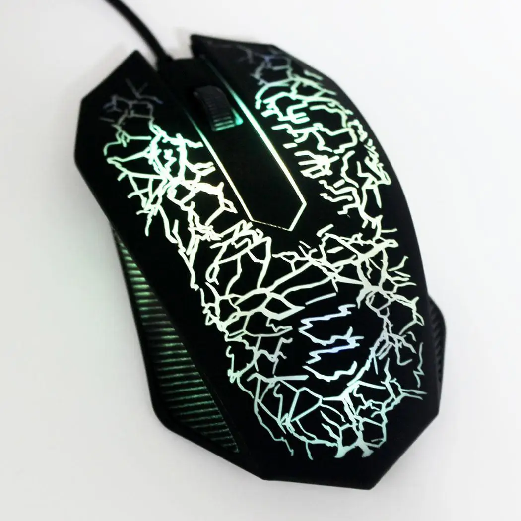1600 точек/дюйм USB Проводная игровая мышь 3D LED оптическая 3 кнопки Pro Gamer компьютерные