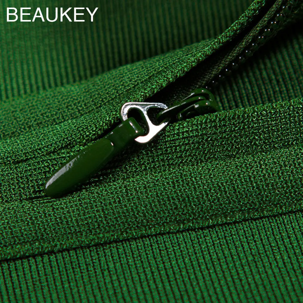 Женское облегающее платье до колен кружевное зеленое Бандажное без рукавов из