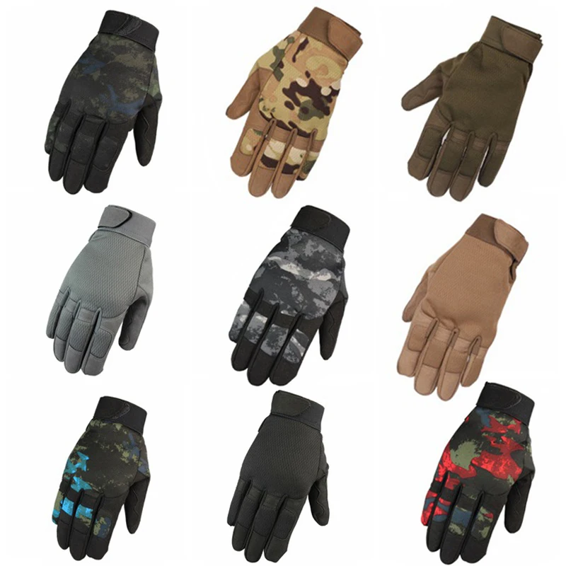 

2018 Outdoor Hunting Durable Camouflage Gloves Nylon and Fiber Breathable Sports Cycling Full-fingers Gloves Lightweight
