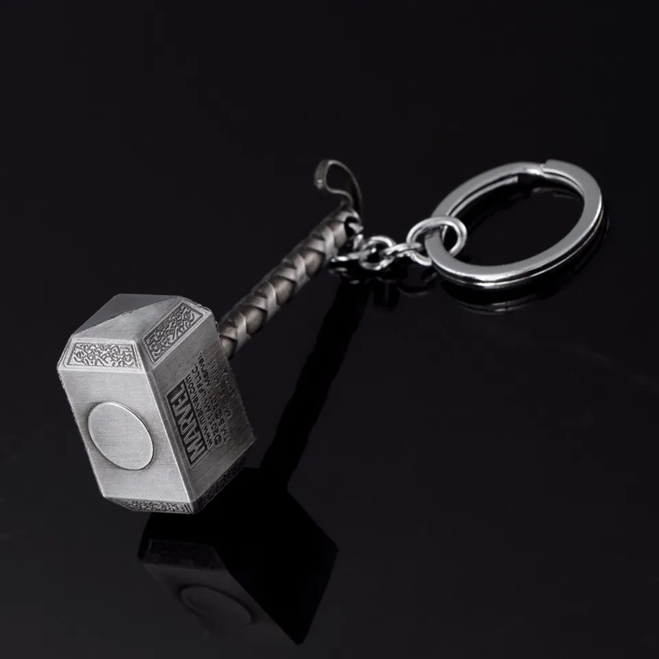 Мстители Marvel's Hammer Mjolnir брелок оловянный игрушка цепочка Тора кольцо для мужчин
