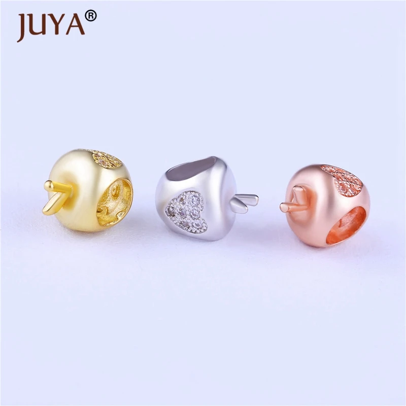 Оптовая продажа высококачественные Медные металлические бусины Juya в виде яблока