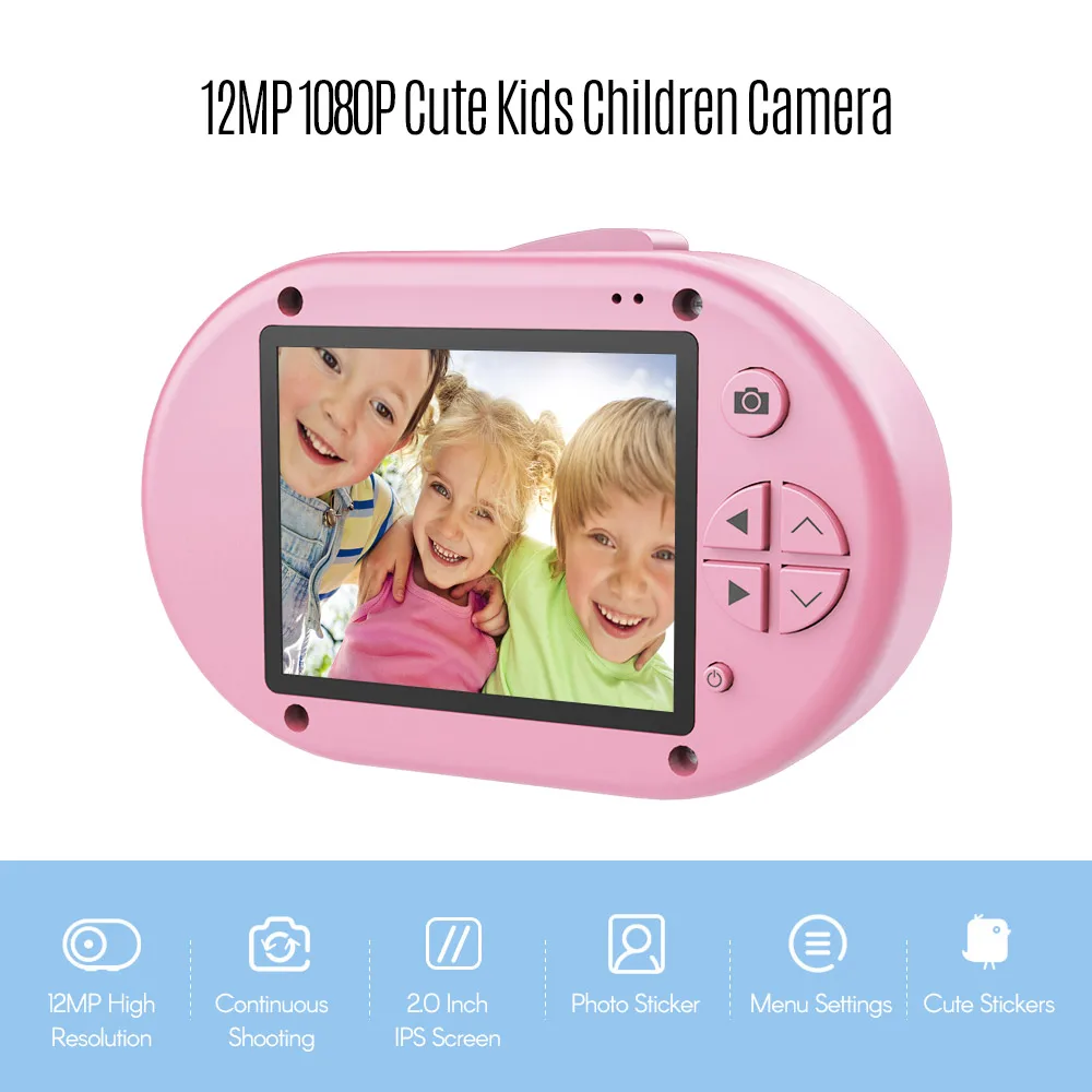 Детская камера 12MP 1080P Full HD мини цифровая 2 0 дюймов Ips Hd экран с непрерывной съемкой
