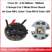 17mm 3v 4 2v 600ma 1000ma 2 groups 5 to 7 mode driver circuit board for cree xm l color mc e color 1 pc