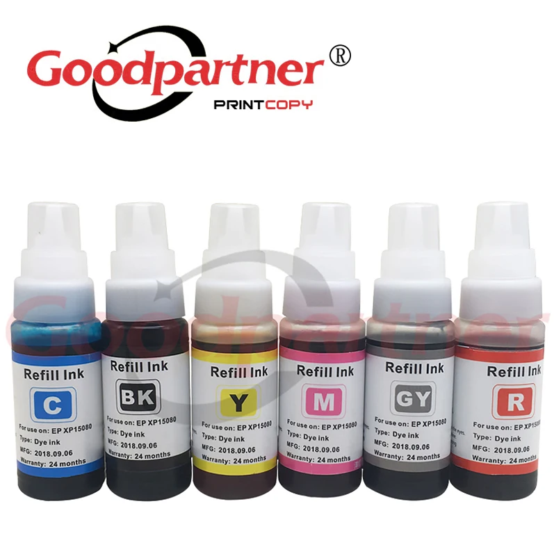 

1X for Epson XP 15080 15010 15000 CISS Refill Dye Ink Bottle 01U Black Yellow Cyan Magenta Red Grey A3