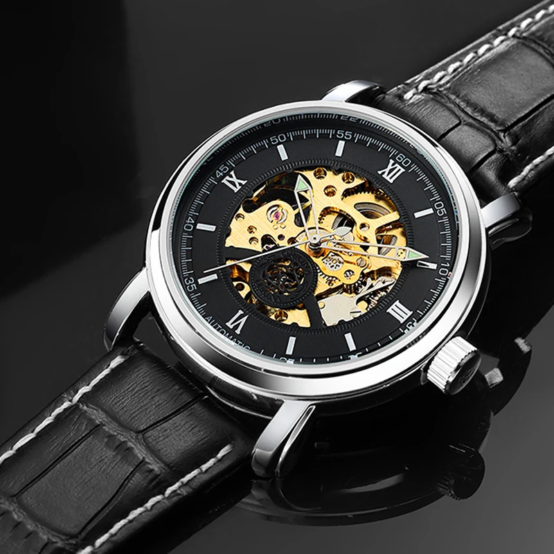 Горячие мужские часы автоматические модные спортивные Relojes Мужские механические