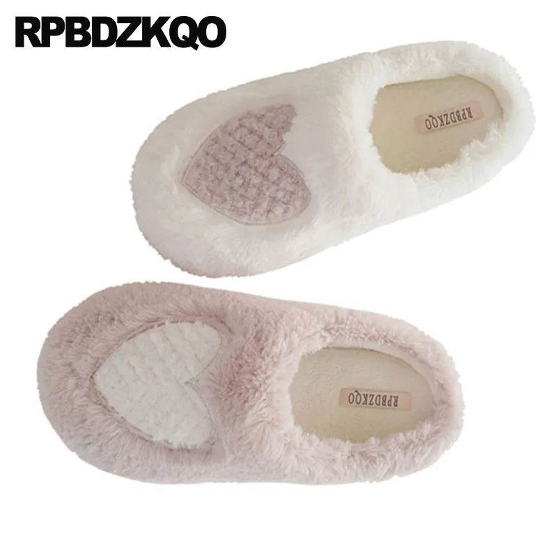 Most Popular Products Furry Slippers Plush Winter Korean White Guest Home Bedroom House Faux Fur Slides Pink Women Rabbit Shoes | Обувь
