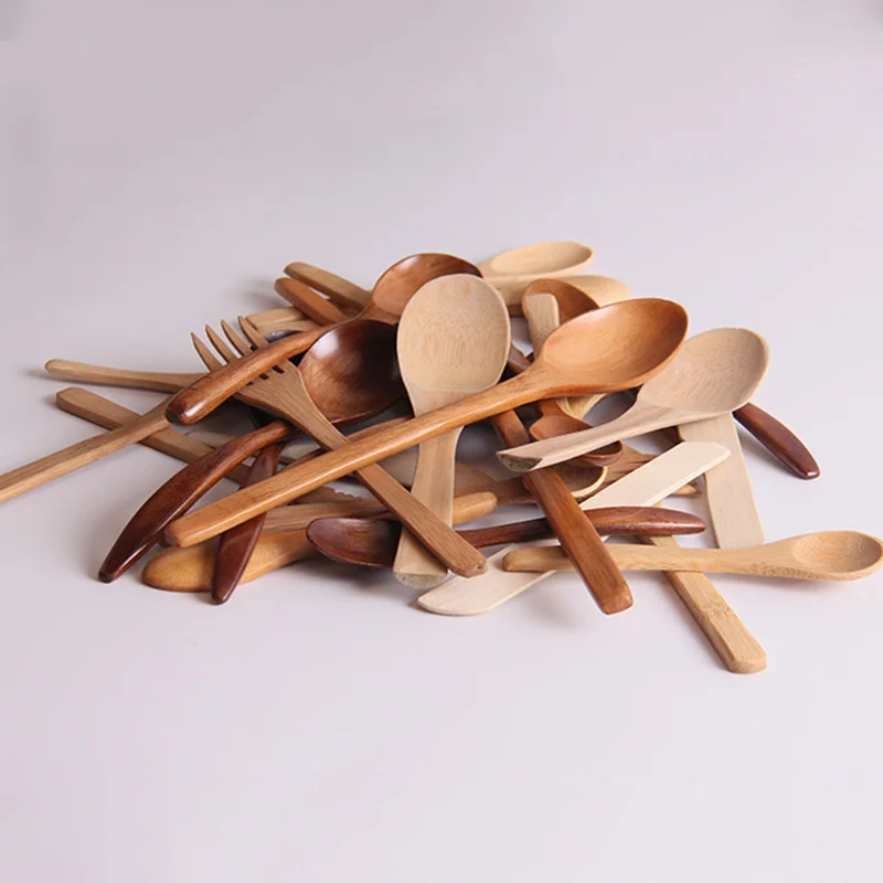 4pcs Logo Customized No Painting Natural Bamboo Material Spoon For Coffee Salt Suger Honey Safe Knife Eco-friendly Spoons | Дом и сад