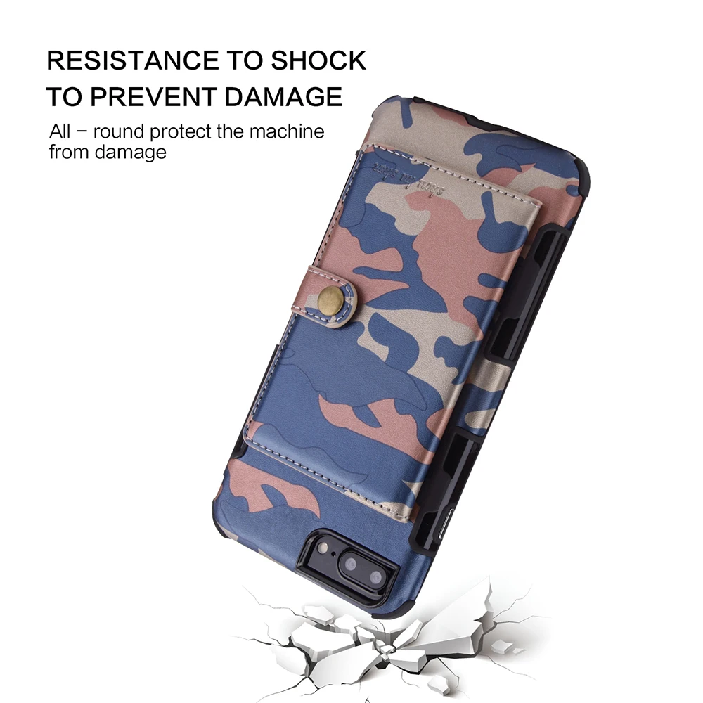 Камуфляжный кошелек для телефона чехол iphone 6 s S Plus XS Max XR кожаный Армейский