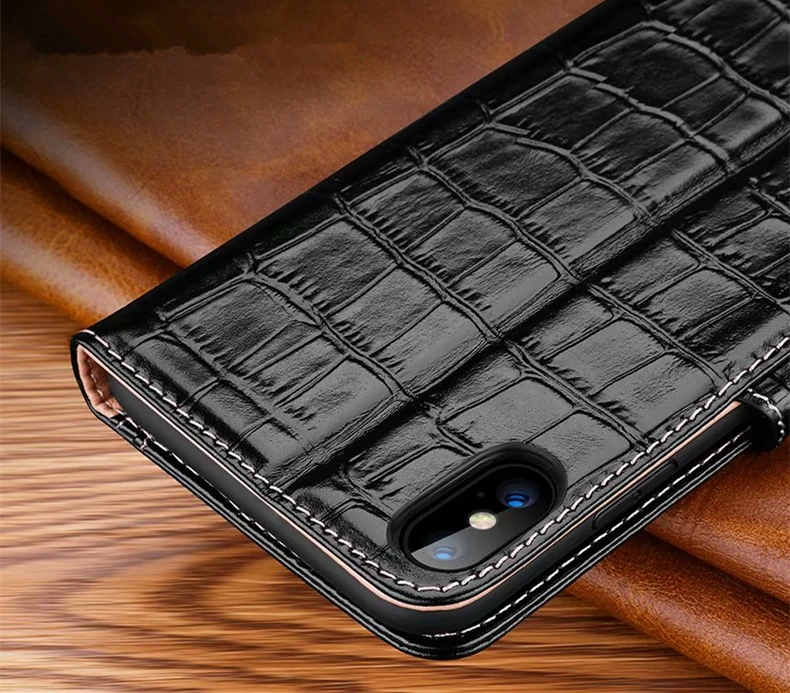 Чехол из натуральной крокодиловой кожи для iphone X, XS, XR, XS, Max, чехол из натуральной кожи для Apple 7, 8 Plus, 11 Pro, Max, полная защита, откидная крышка
