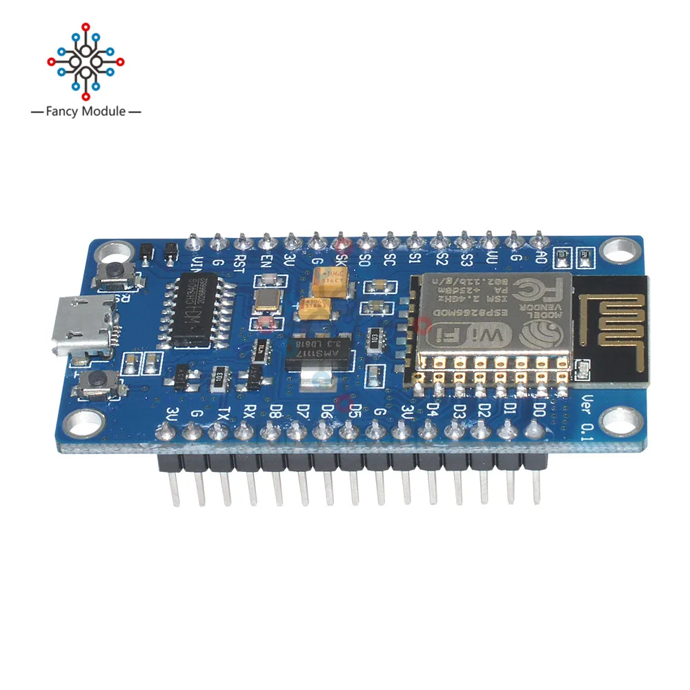 Плата разработки беспроводного модуля wi-fi CH340G NodeMcu ESP8266 USB порты ввода-вывода