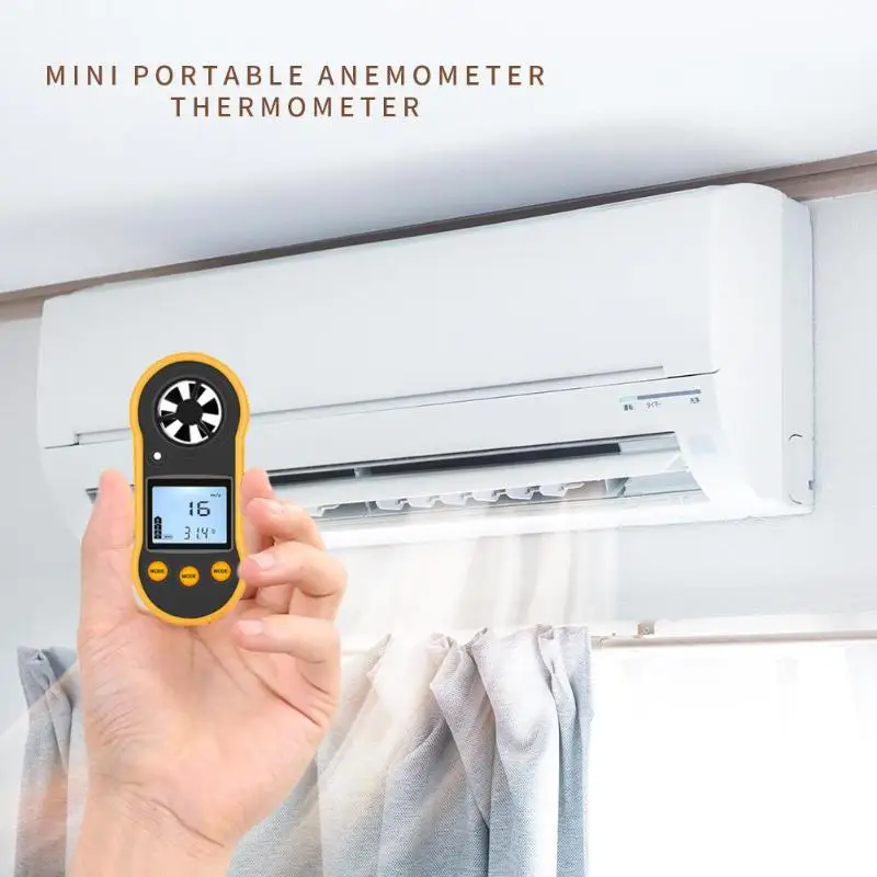 30 м/с ЖК дисплей RZ 818 Анемометр термометр измеритель скорости ветра Измеритель