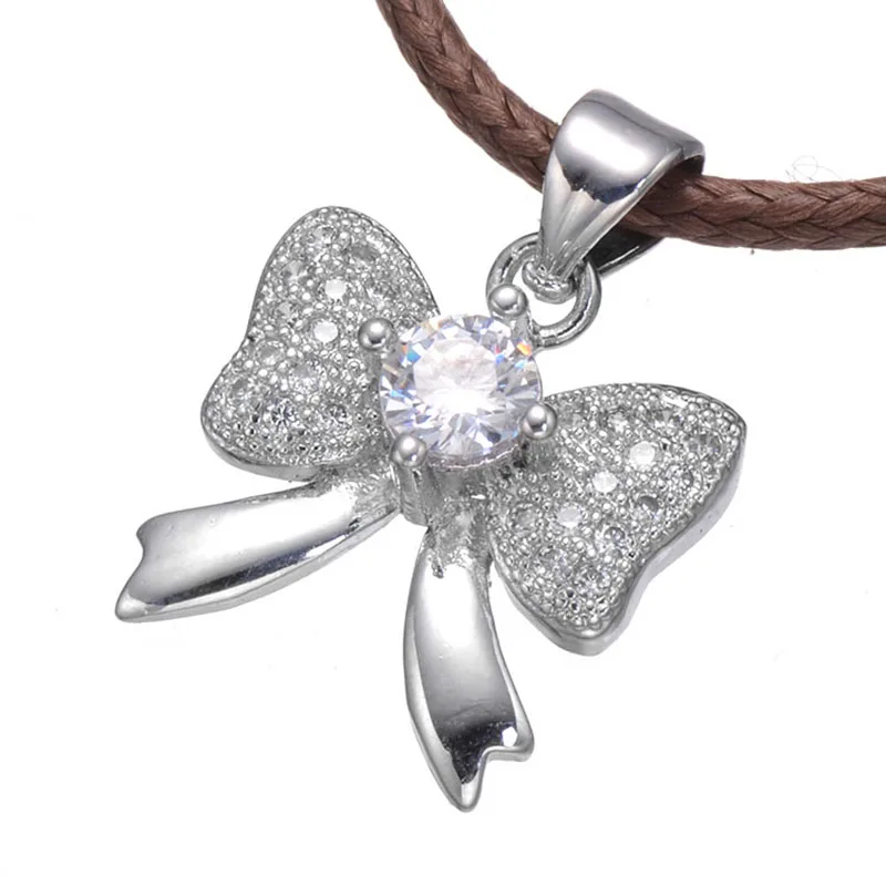 Хит продаж ювелирные изделия Bijoux Циркон Подвески с бантиком для ожерелья Сделай