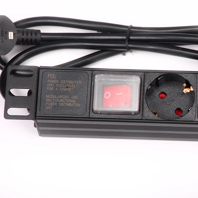 Розетка PDU 1U с 8 евровилками 16 А 220 250 В удлинителем 2 м|eu socket plug|power extension eusocket wall |
