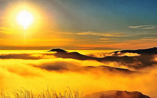 Пользовательские пейзажные обои горные фрески с изображением облаков для