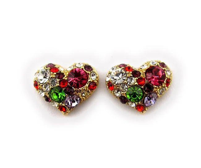 2014 Роскошные милые корейские блестящие красочные циркониевые серьги-гвоздики с