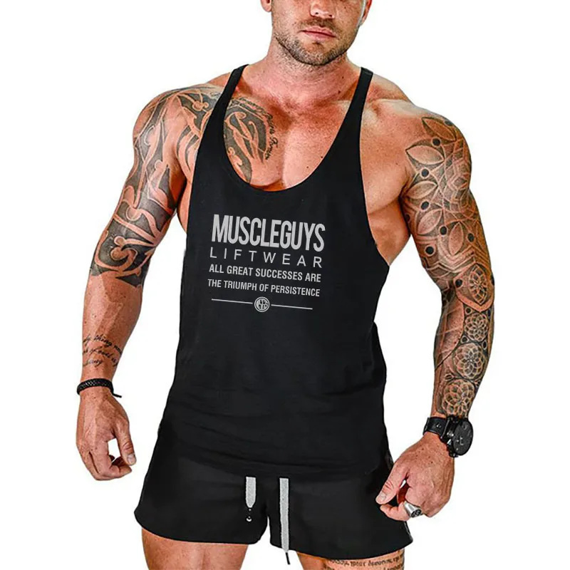 

Fitness New 2021 Clothes Cotton Muscle Shirt Brand Gyms Clothing Tank Top Men Y back Sleeveless Tops Bodybuilding Stringer Vest