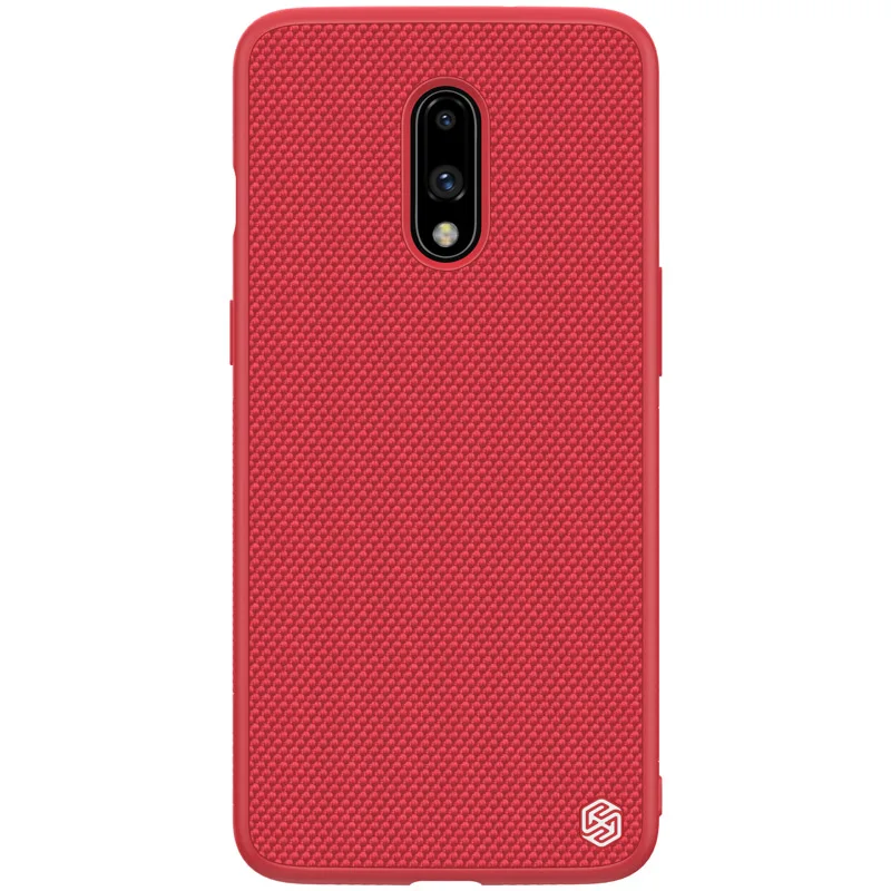 Чехол для Oneplus 7 Nillkin 3D текстурированная нейлоновая задняя крышка Oneplus7 Мягкий противоударный ТПУ чехол для телефона для One Plus 7 Nilkin жесткий чехол - Цвет: Красный