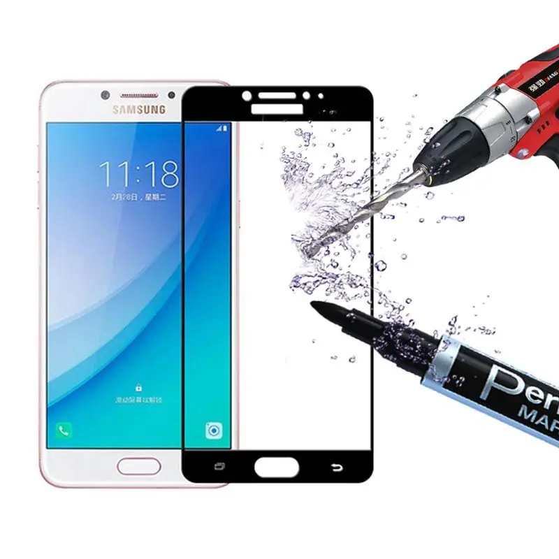 Закаленное стекло с полным покрытием для Samsung Galaxy C5 Pro защитная пленка экрана C5010