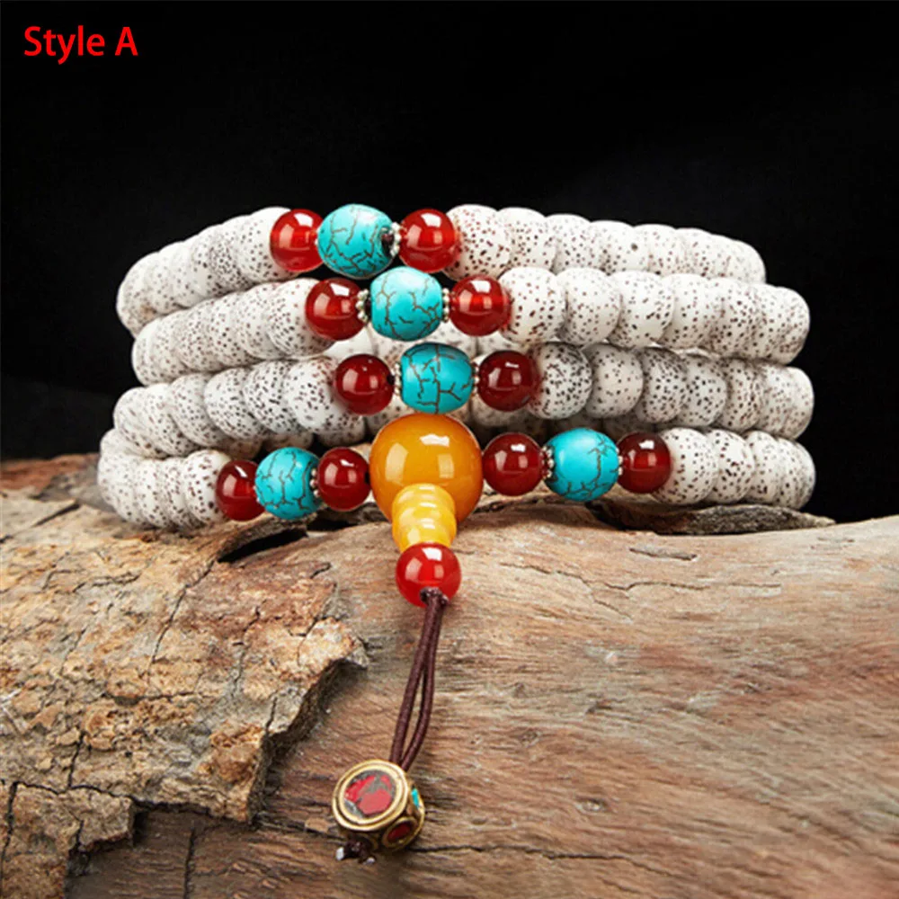 

Hainan 5A Natural Star-Moon Bodhi Seed 108 Mala Bracelet Buddha Beads Necklaces Men /Women Tibetan Multi-circle Strand Bracelets