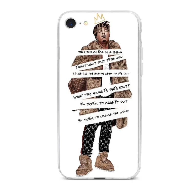 Мягкий силиконовый чехол Juice Wrld для iPhone11 11Pro 11ProMax X XR XS Max 6 7 8Plus | Мобильные телефоны