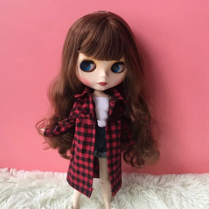 Одежда для куклы 1/6 Bjd одежда в клетку рубашка Blyth подходит Pullip blyth Licca Momoko Azone ICY