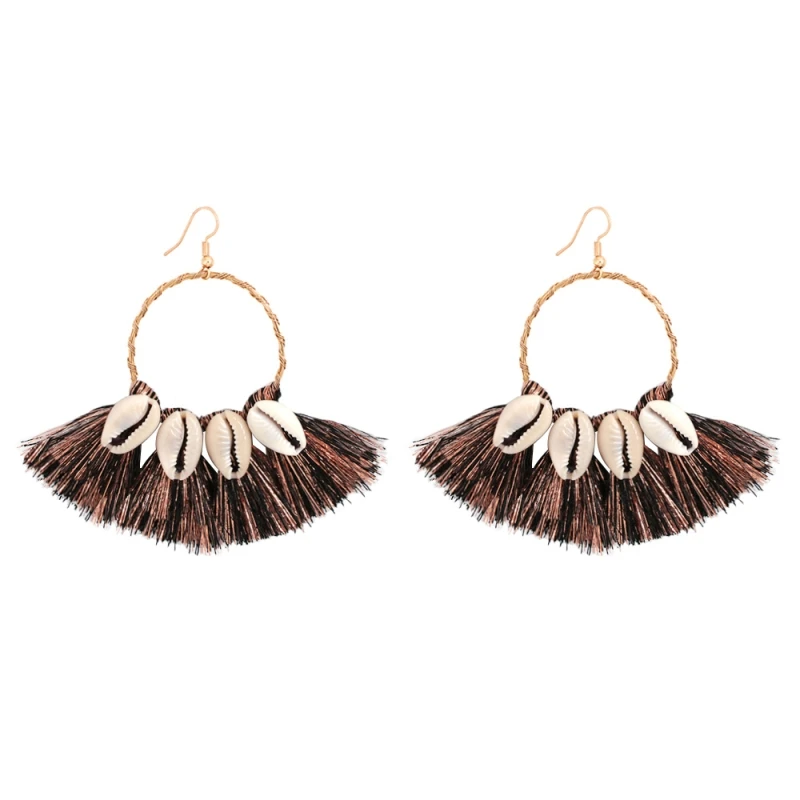 13 Lalynnlys Boho Эффектные серьги с кисточками в виде глаз для женщин и девочек, красочные серьги с бахромой, свадебные ювелирные изделия ручной работы, бижутерия E59561 - Окраска металла: 13
